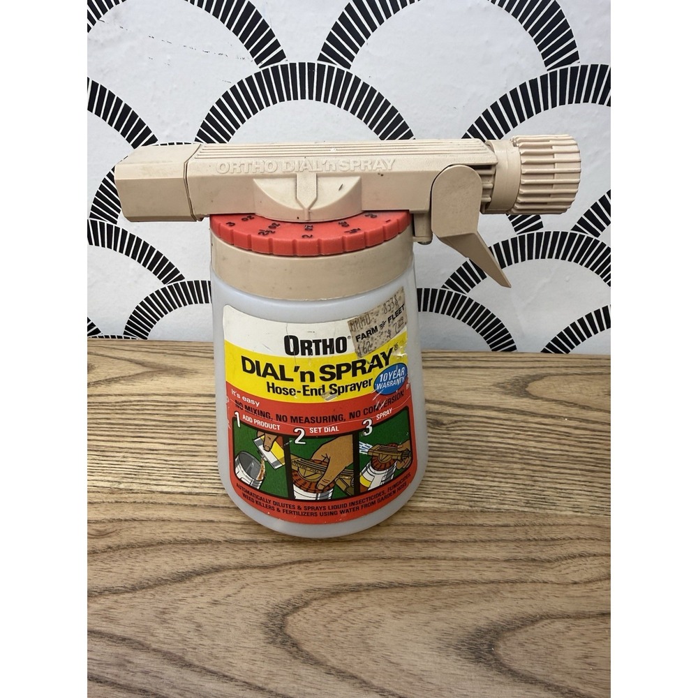 Vintage Ortho Dial N Spray Multi-Use Hose-End Garden Lawn Sprayer Bottle NEW